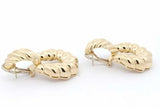 18k Yellow Gold Chunky Twisted Stud Omega Back Earrings 22 Grams Eb0926lorxsa