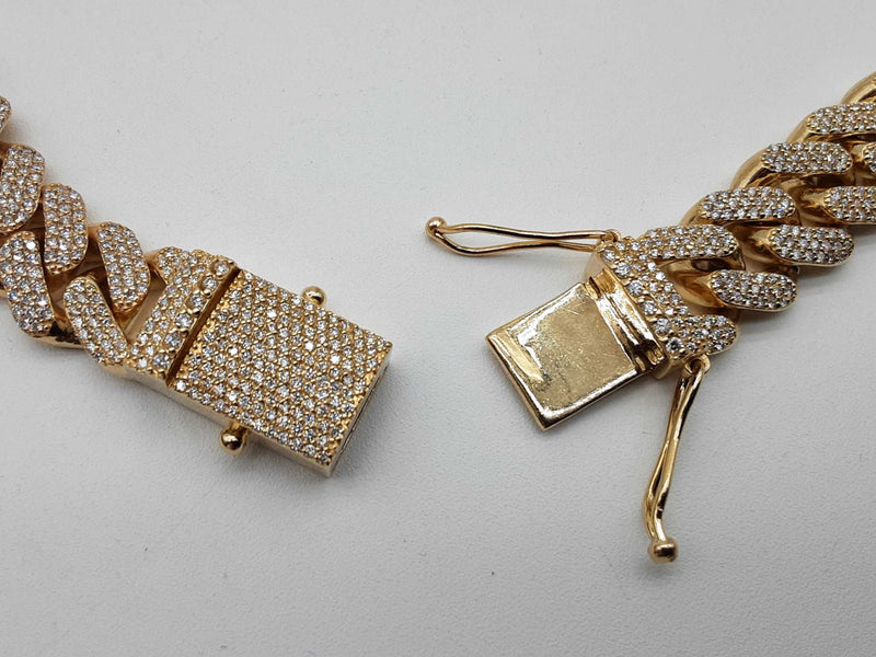 25.75 Cttw Diamonds 10k Yellow Gold 339.5g Solid Cuban Chain 26 In Do0725lexzxde