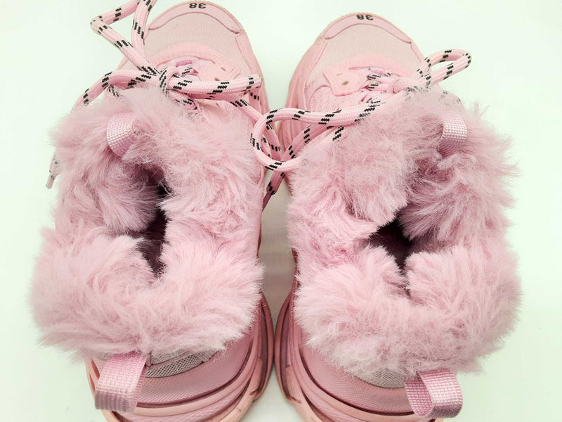 Balenciaga Triple S Faux Fur Pink Shoes Size Eu 38/ Us 8 Do0324oxzde