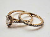 Approx 1.33 Ctw Diamonds 14k Yellow Gold 4.5g 2 Ring Set Size 7 Do0924rxzde