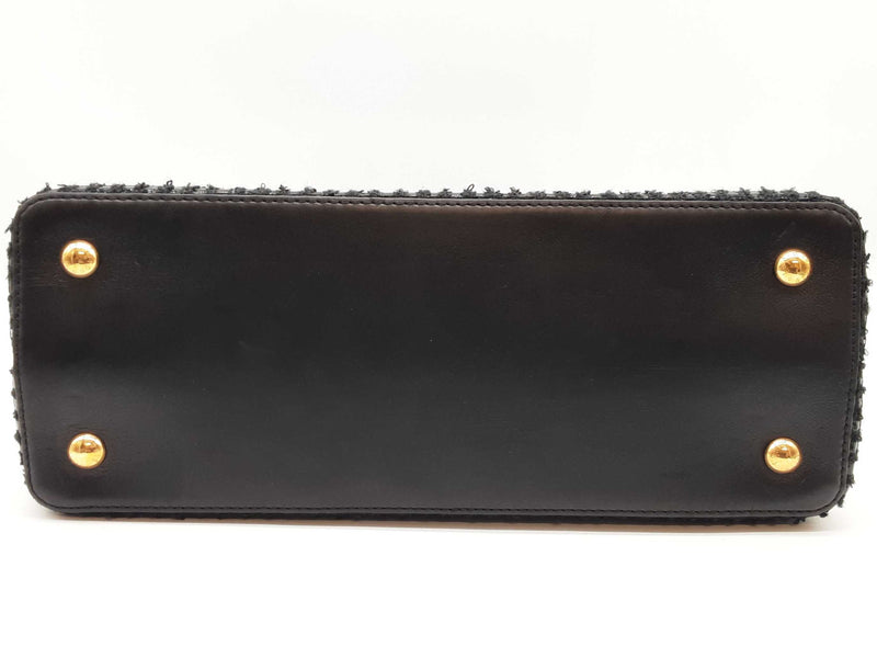Louis Vuitton Capucine Black Tweed Patent Leather Handbag Do0625ooxzde