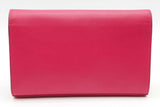 Yves Saint Laurent Pink Leather Cassandre Clutch With Chain Eb0526cpide