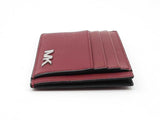 Michael Kors Cooper Slim Card Case In Dark Cherry Synthetic Leather Fw0826lrdu