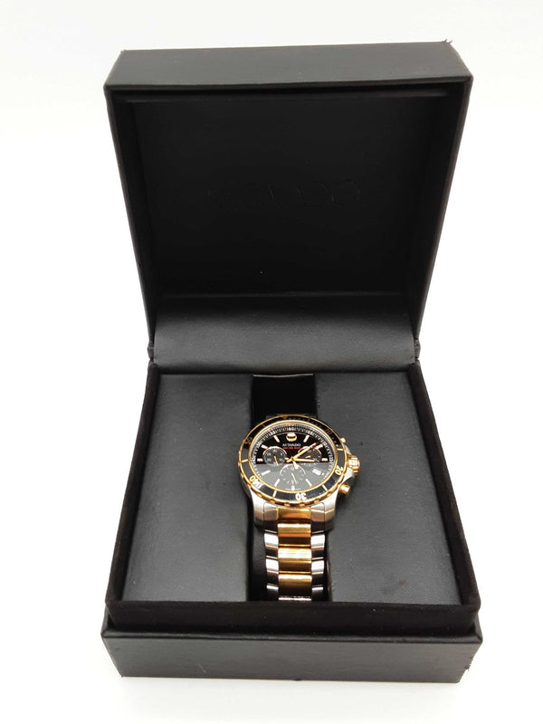 Movado 14.1.19.1447 42 Series 800 Chronograph Black Dial Two Toned Steel Quartz Watch Do0425wxzde