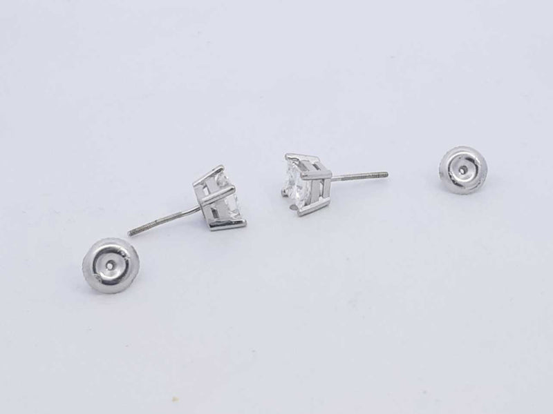 1.96 Cttw Diamond Stud Screwback Earrings 14k White Gold 1.4 Grams Aa0725ozxzsa
