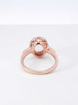 Morganite & Diamond Halo Ring In 10k Rose Gold 2.8 Grams Size 4.5 Fw0326lcrdu