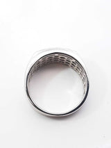 1.83 Cttw Diamond & 14k White Gold Multi-row Ring 9.2 Grams Size 11 Fw0926irxdu