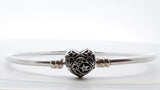 Pandora .925 Silver 10.5g Celestial Heart Bangle Bracelet Lh1025oede