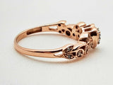 Approx 0.15 Ctw Diamond 14k Rose Gold 2.4g Heart Wreath Ring Size 6 Do1024sxde