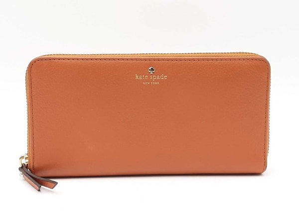 Kate Spade Continental Wallet In Warm Gingerbread Pebbled Leather Fw1025ordu