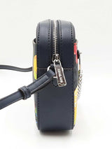 Michael Kors Jet Set Large Navy Logo Crossbody In Fruit Print Canvas Fw0826pzdu