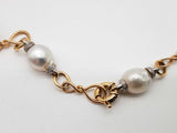 White Pearls 18k Two Tone Yellow White Gold 90.8g Beaded Chain 23in Do0326wrrxde