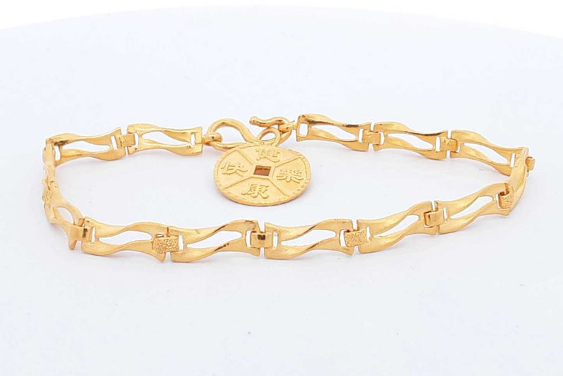 24k Yellow Gold Link Bracelet 13.6 Grams 7 Inch Eb0924srxsa