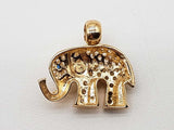 White And Blue Czs 14k Yellow Gold 3.8g Elephant Pendant Do0726oorde