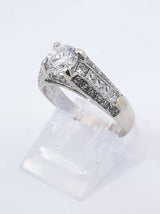 1.45 Cttw Diamond & 14k White Gold Engagement Ring 4.1 Grams Size 6.75 Fw0125ezxdu