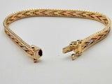 14k Tri-color Gold 11.8g Herringbone Bracelet 6.25 In Do1024orxde