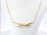 Tiffany & Co. Knot Pendant Necklace In 18k Gold 8.5 Grams 17 Inch Fw0826lxzxdu