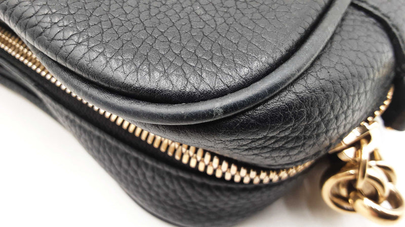 Gucci Soho Disco Crossbody Bag In Black Pebbled Leather Fw1125wxzdu