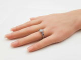 Vera Wang Love 0.88 Cttw Diamond, Sapphire, & 14k White Gold Engagement Ring 5.3 Grams Size 6.25 Fw0726erxdu