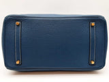Hermes Birkin 35 Thalassa Blue Clemence Gold Hardware Handbag Do0825sxzxde