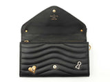 Louis Vuitton Love Lock New Wave Black Leather Long Wallet Fw0625wzxdu