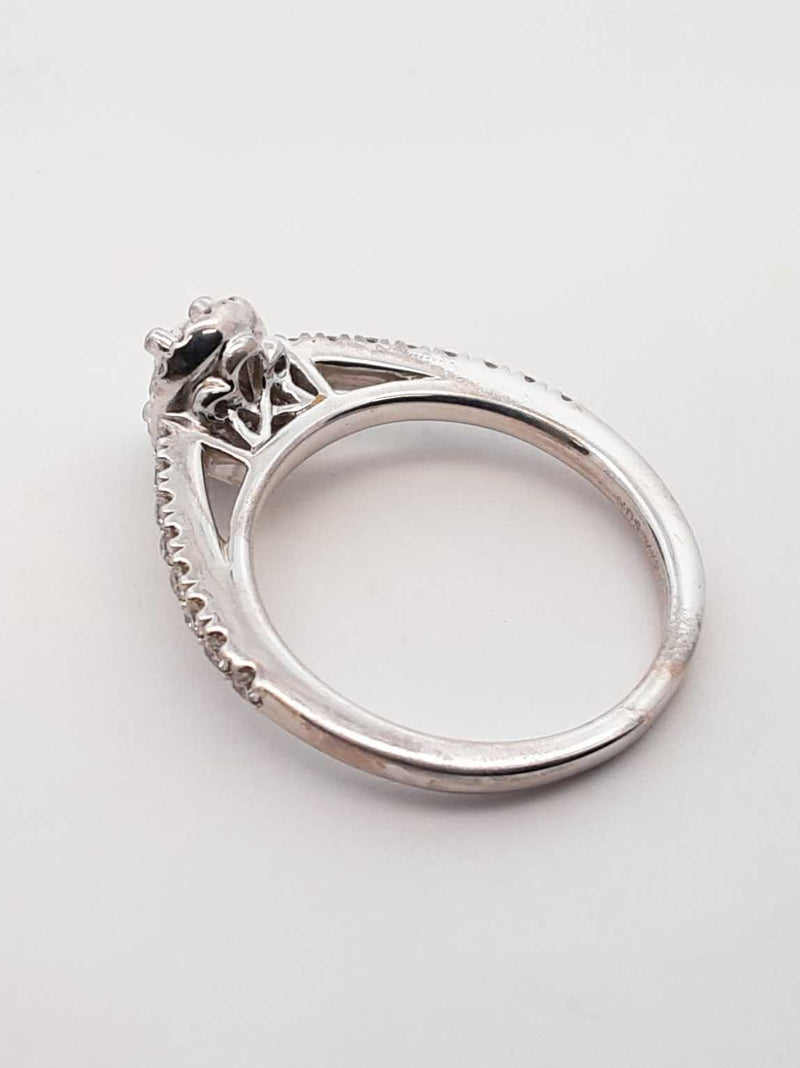 0.41 Cttw Diamond & 14k White Gold Halo Ring 2.7 Grams Size 4 Fw0625oxzdu