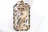 14k Yellow Gold Rectangle Dragon Pendant 2.4 Grams Eb0326lrxsa