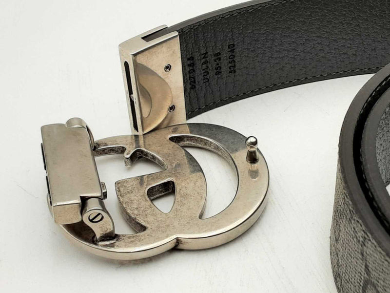 Gucci Gg Supreme Canvas Belt With Broken Silver Tone Buckle Eb1223oxzsa