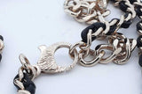 Chanel Cc Heart Drop Pendant Necklace Metal With Leather 16.5-19.5 In Eb626pxzde