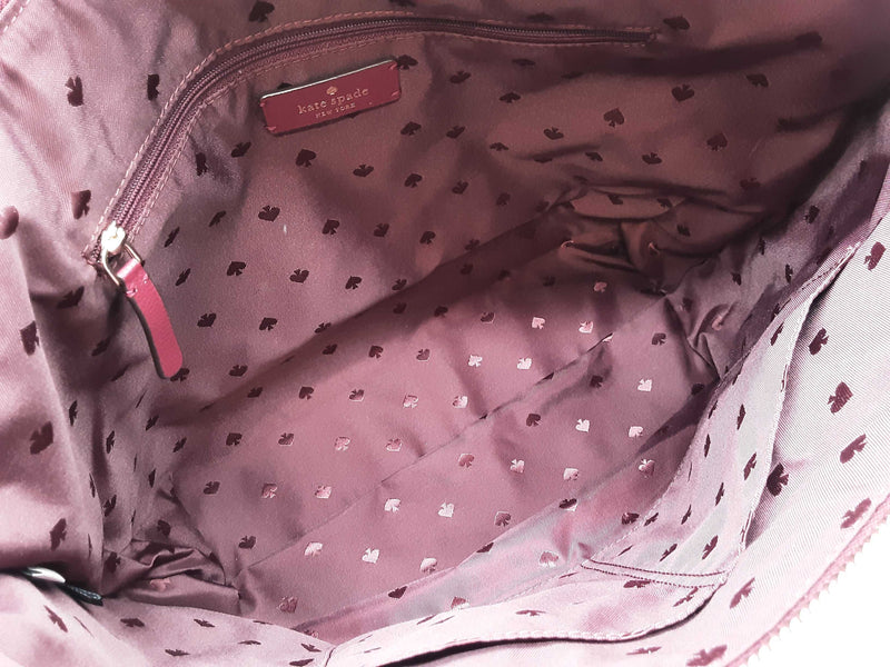 Kate Spade New York Hayden Purple Maroon Nylon Zip Tote Do0325rde