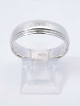 14k White Gold Double Milgrain Edge Wedding Band 5.1 Grams Size 11 Fw0326wcrdu