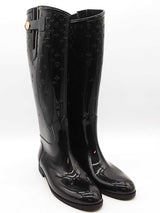Louis Vuitton Embossed Monogram Drop Rubber Boots Size 40 Eb1225pxzde