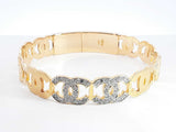 0.80 Cttw Diamond & 18k Yellow Gold Bangle Bracelet 24.7 Grams 6 Inch Fw1225exzdu