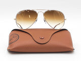 Ray-ban Aviator Large Gold-tone Sunglasses With Brown Gradient Lenses Fw0626rzdu