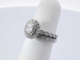 0.70 Cttw Diamond & 14k Gold Double Halo Bridal Set 5.5 Grams Size 5 Fw0326poxdu