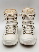 Gucci Flashtek White Fur Lined Sneakers Size It 38.5 Do1224loxde