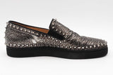 Christian Louboutin Pik Boat Spikes Textured Metallic Sneakers Sz 40 Eb0926lxzsa