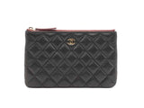 Chanel Classic Small O Case In Black Diamond Quilted Caviar Leather Fw0825rzxdu