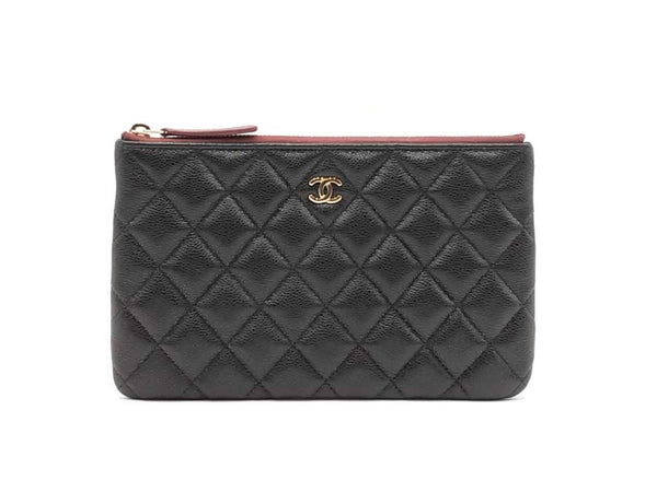 Chanel Classic Small O Case In Black Diamond Quilted Caviar Leather Fw0825rzxdu