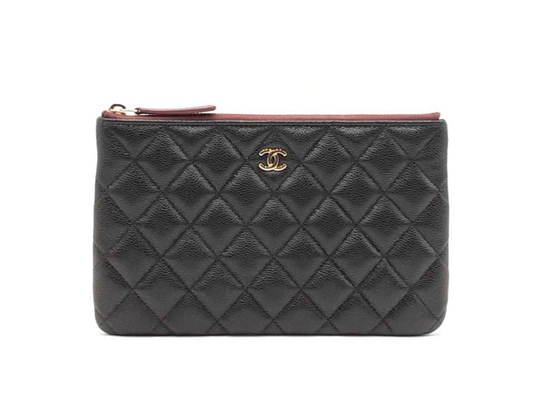 Chanel Classic Small O Case In Black Diamond Quilted Caviar Leather Fw0825rzxdu