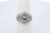 0.66cttw Diamond Ring In 14k White Gold 7.9 Grams Size 7 Eb0626irxdu