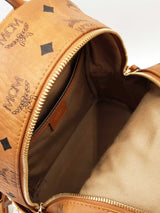 Mcm Mini Stark Side Studs Backpack In Cognac Visetos Coated Canvas Fw0126oexdu