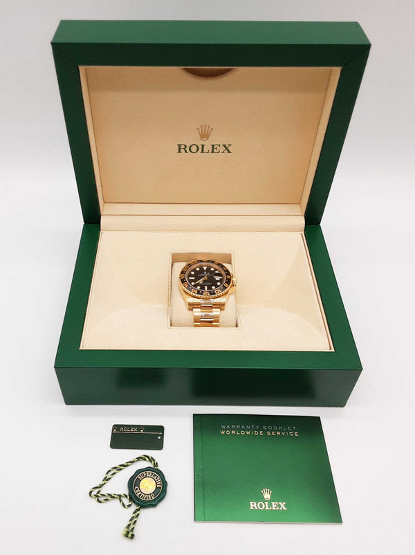 Rolex 40 Gmt Master 2 Black Dial 18k Yellow Gold Oyster Band Watch Do0125ocwzxde