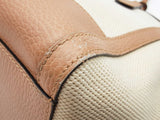 Gucci Swing Tote Bag Beige Canvas Brown Leather Sd0526rirde