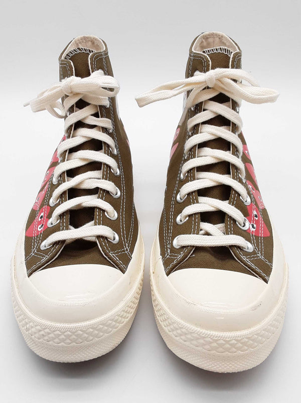 Converse X Comme Des Garcons Chuck Multi Hearts Green Shoes Us 9 M Do0825wrde
