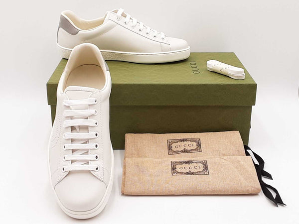 Gucci Ace Interlocking G White Leather Sneakers Size 6.5 Fw0525lrxdu
