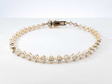 2.10 Cttw Diamond & 14k Yellow Gold Tennis Bracelet 6.7 Grams 7 Inch Fw0726rrxdu