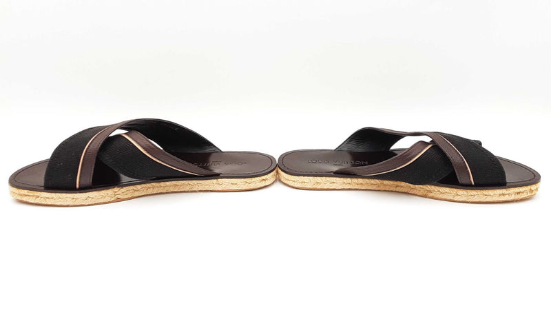 Louis Vuitton Canvas & Leather Espadrilles Slide Sandals Size 7 Men's Fw0725crdu