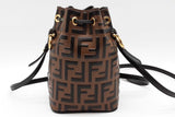 Fendi Embossed Ff Monogram Mini Mon Tressor Crossbody Bucket Bag Eb1125cxzde