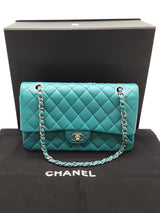 Chanel Double Flap Boy Turquoise Blue Quilted Leather Shoulder Bag Do0125iwpxde
